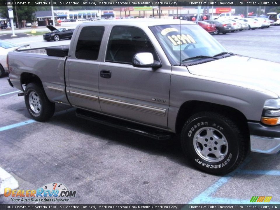 2001 Chevrolet Silverado 1500 LS Extended Cab 4x4 Medium Charcoal Gray Metallic / Medium Gray Photo #5