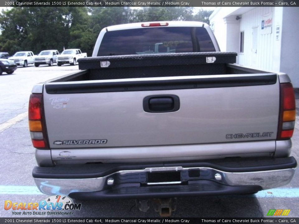 2001 Chevrolet Silverado 1500 LS Extended Cab 4x4 Medium Charcoal Gray Metallic / Medium Gray Photo #7