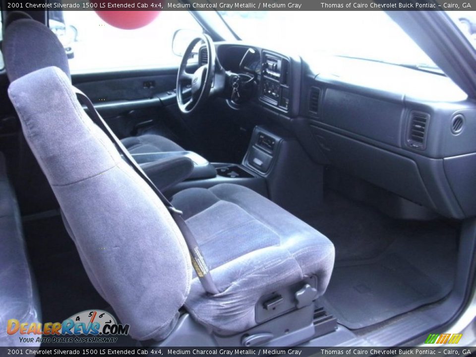 2001 Chevrolet Silverado 1500 LS Extended Cab 4x4 Medium Charcoal Gray Metallic / Medium Gray Photo #12