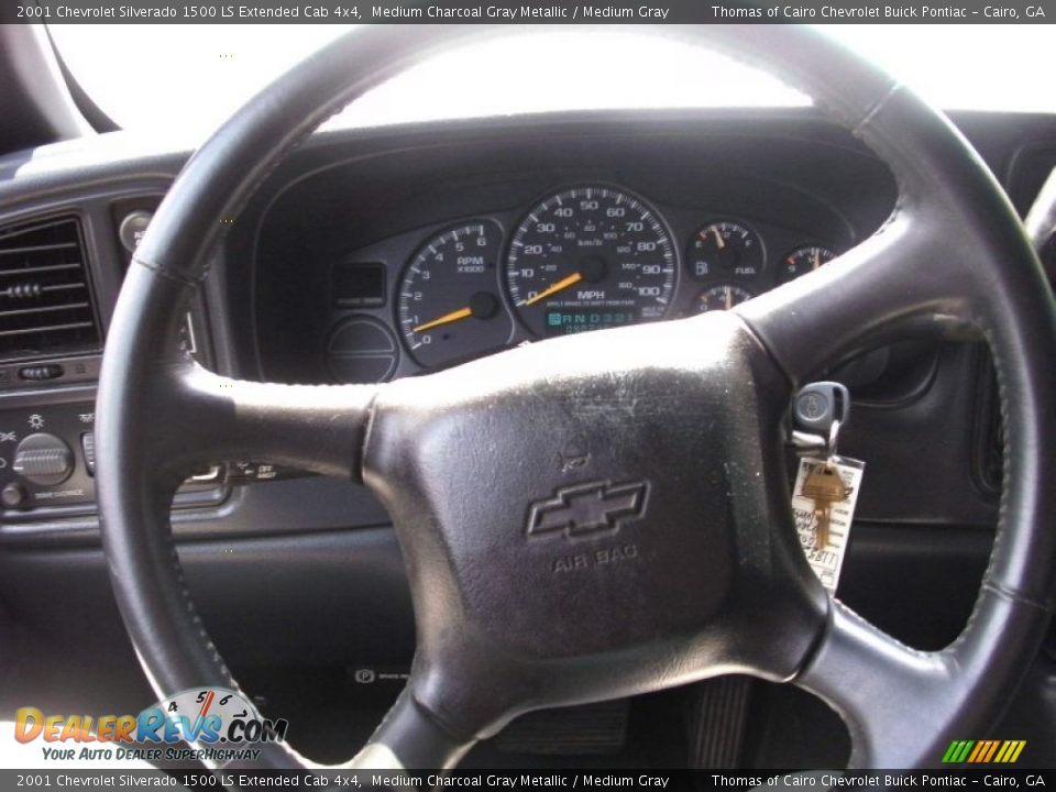 2001 Chevrolet Silverado 1500 LS Extended Cab 4x4 Medium Charcoal Gray Metallic / Medium Gray Photo #20