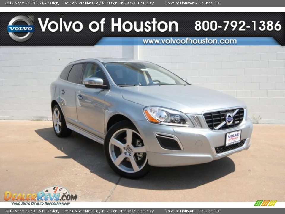 2012 Volvo XC60 T6 R-Design Electric Silver Metallic / R Design Off Black/Beige Inlay Photo #1