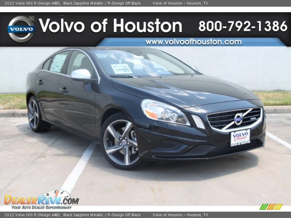 2012 Volvo S60 R-Design AWD Black Sapphire Metallic / R-Design Off Black Photo #1