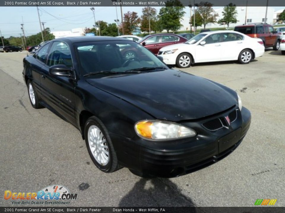 2001 Pontiac Grand Am SE Coupe Black / Dark Pewter Photo #7