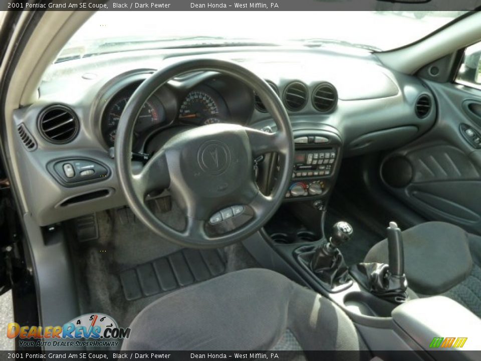2001 Pontiac Grand Am SE Coupe Black / Dark Pewter Photo #12