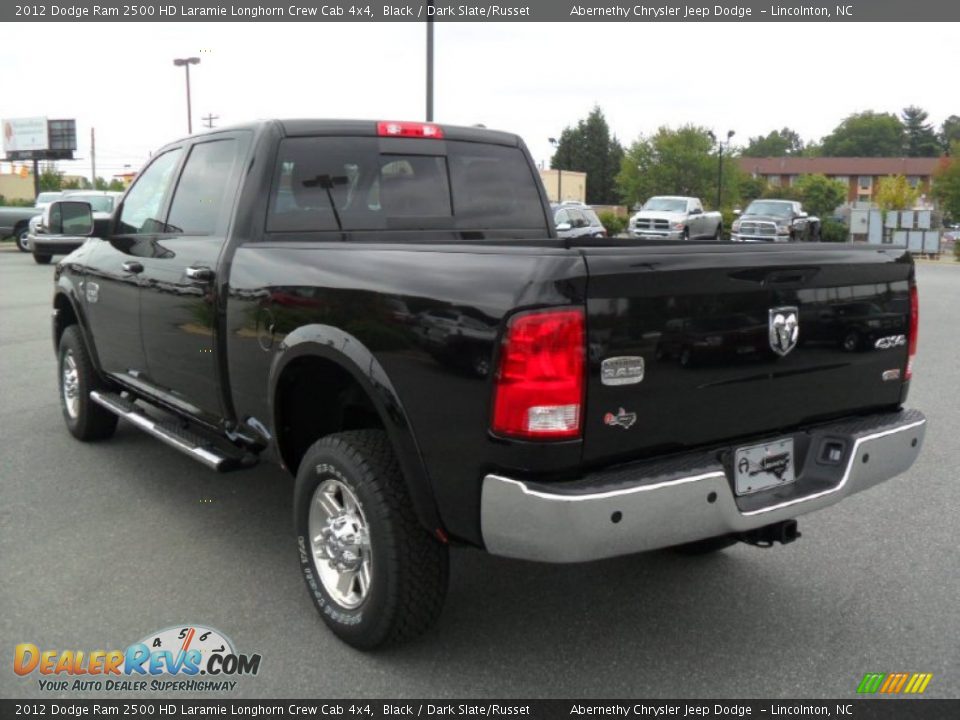 2012 Dodge Ram 2500 HD Laramie Longhorn Crew Cab 4x4 Black / Dark Slate/Russet Photo #2