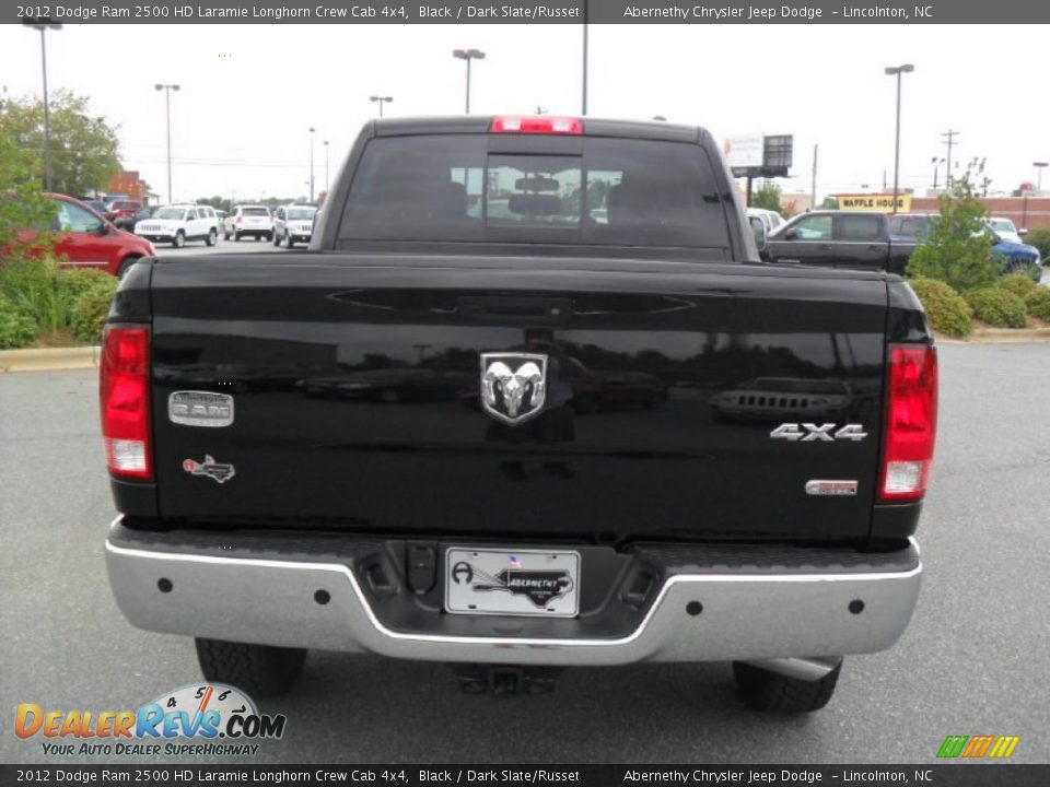 2012 Dodge Ram 2500 HD Laramie Longhorn Crew Cab 4x4 Black / Dark Slate/Russet Photo #3