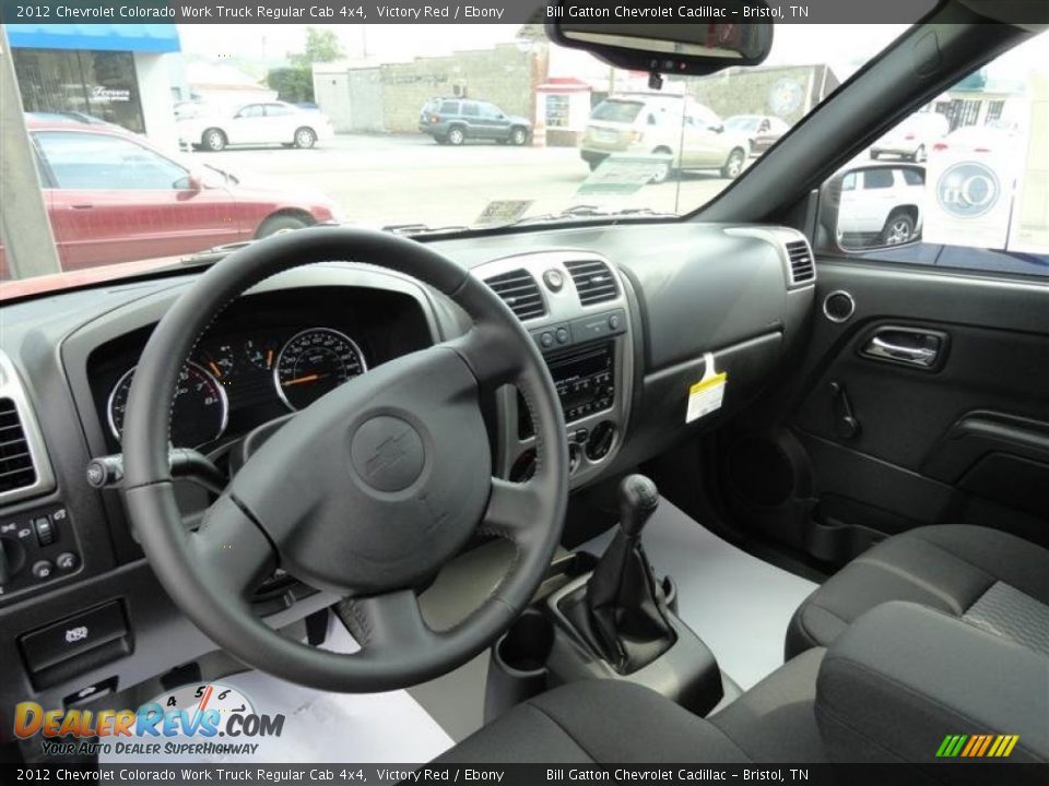 Ebony Interior - 2012 Chevrolet Colorado Work Truck Regular Cab 4x4 Photo #3