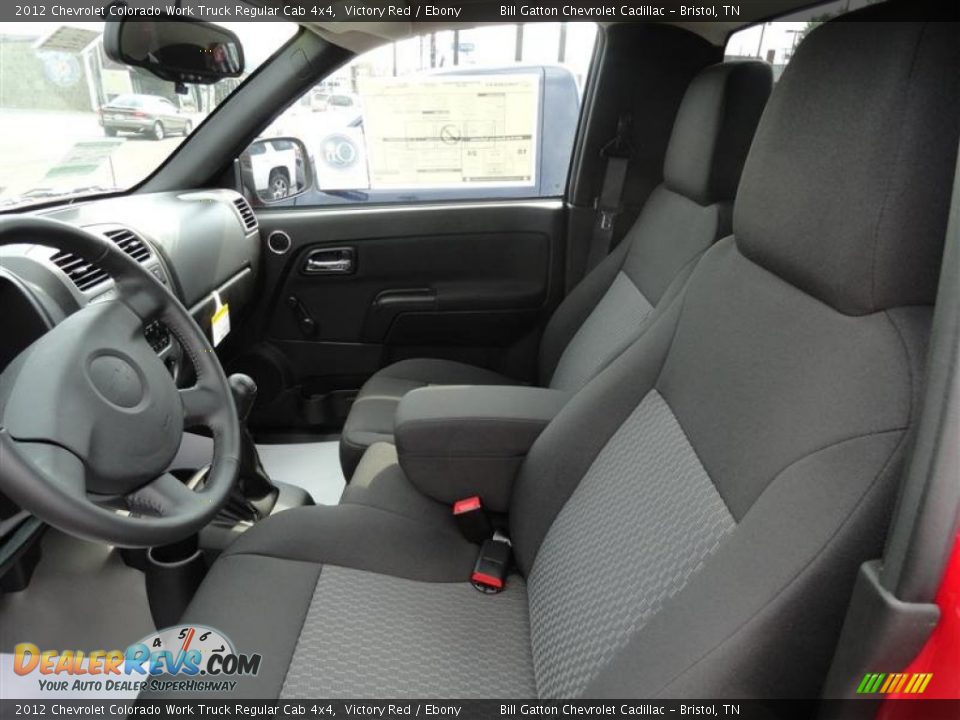 Ebony Interior - 2012 Chevrolet Colorado Work Truck Regular Cab 4x4 Photo #4