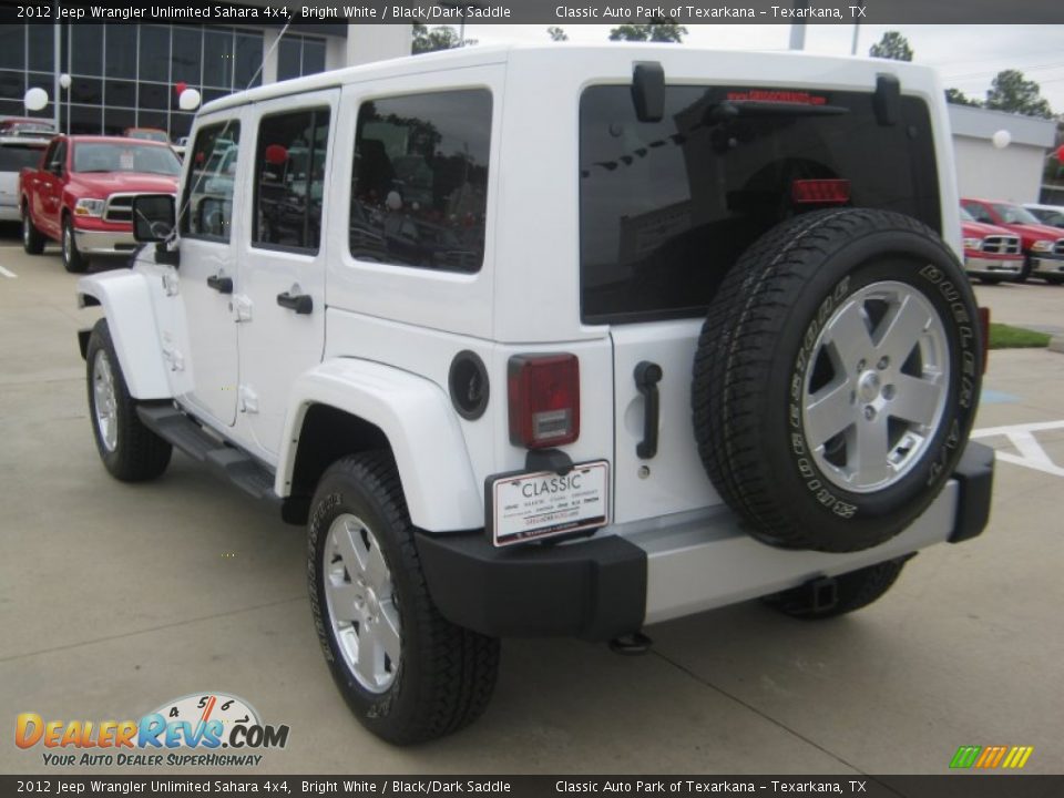 2012 Jeep Wrangler Unlimited Sahara 4x4 Bright White / Black/Dark Saddle Photo #3