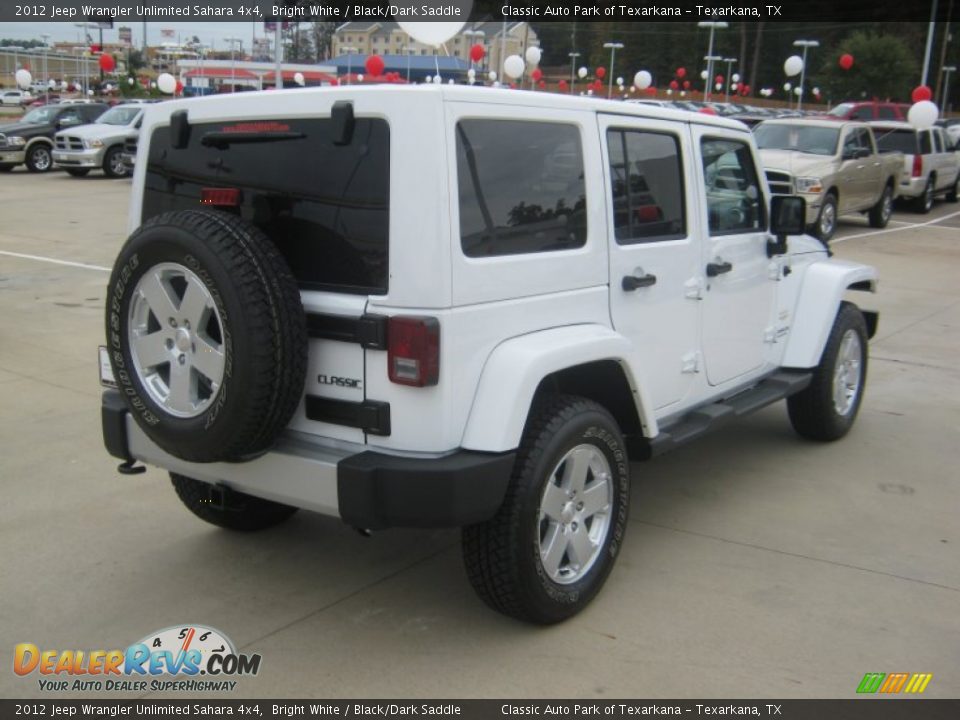 2012 Jeep Wrangler Unlimited Sahara 4x4 Bright White / Black/Dark Saddle Photo #5