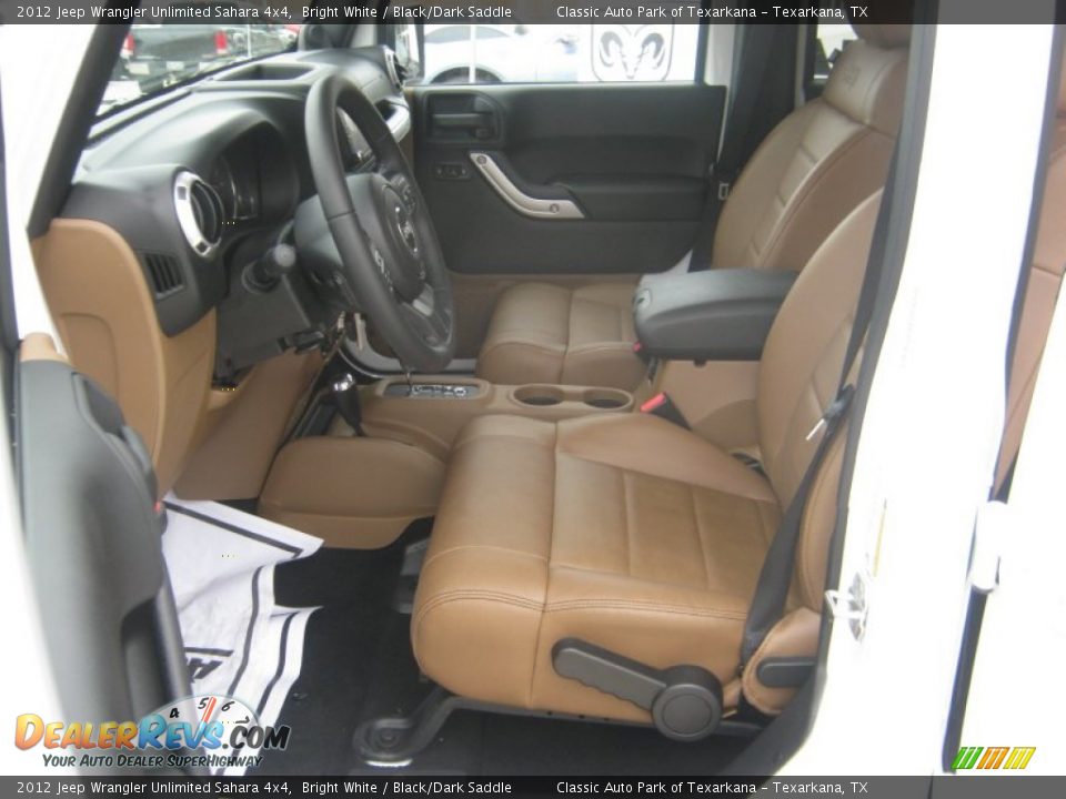 Black/Dark Saddle Interior - 2012 Jeep Wrangler Unlimited Sahara 4x4 Photo #13