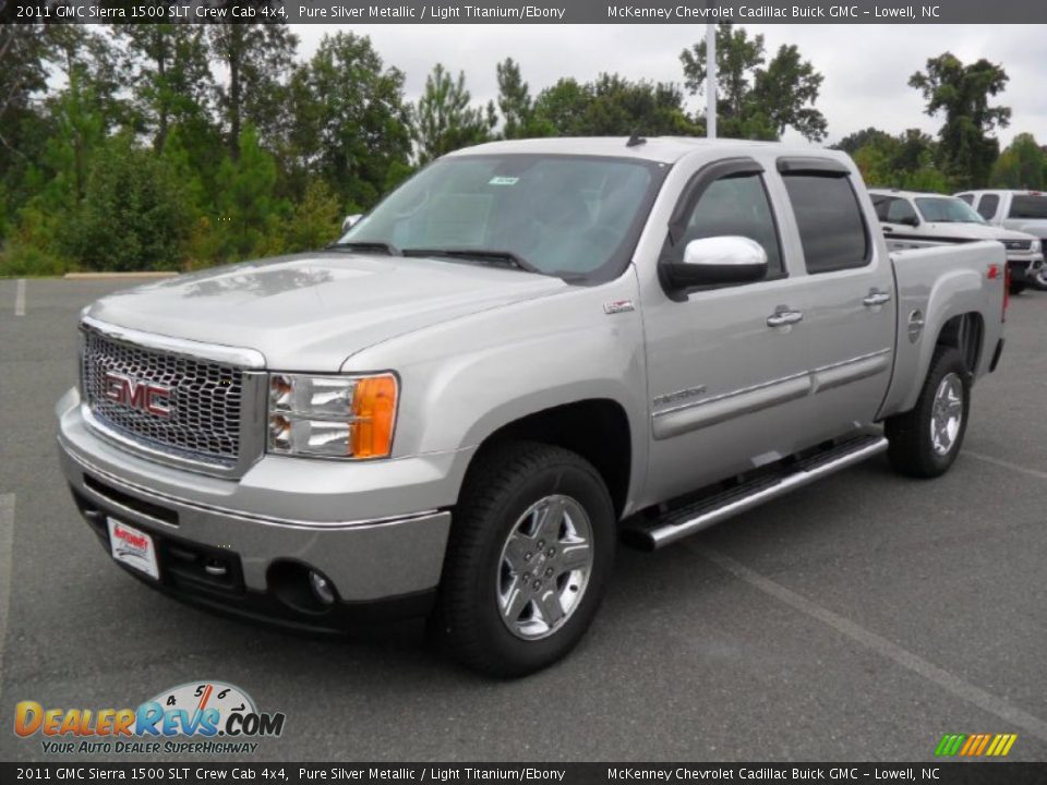 2011 GMC Sierra 1500 SLT Crew Cab 4x4 Pure Silver Metallic / Light Titanium/Ebony Photo #1