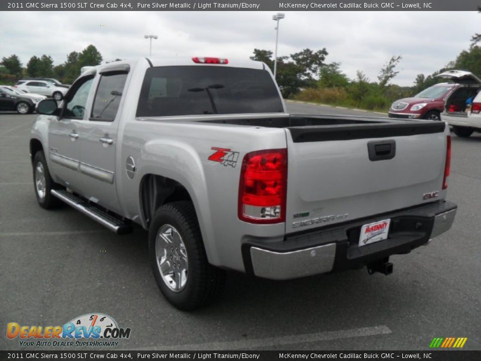 2011 GMC Sierra 1500 SLT Crew Cab 4x4 Pure Silver Metallic / Light Titanium/Ebony Photo #2