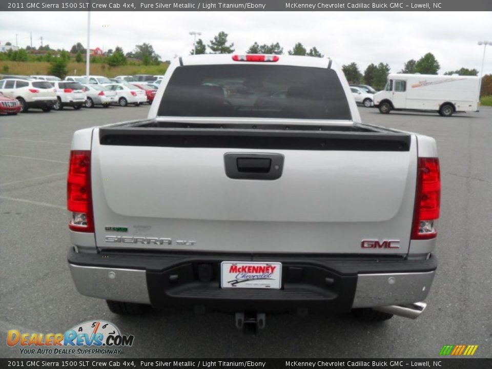 2011 GMC Sierra 1500 SLT Crew Cab 4x4 Pure Silver Metallic / Light Titanium/Ebony Photo #3