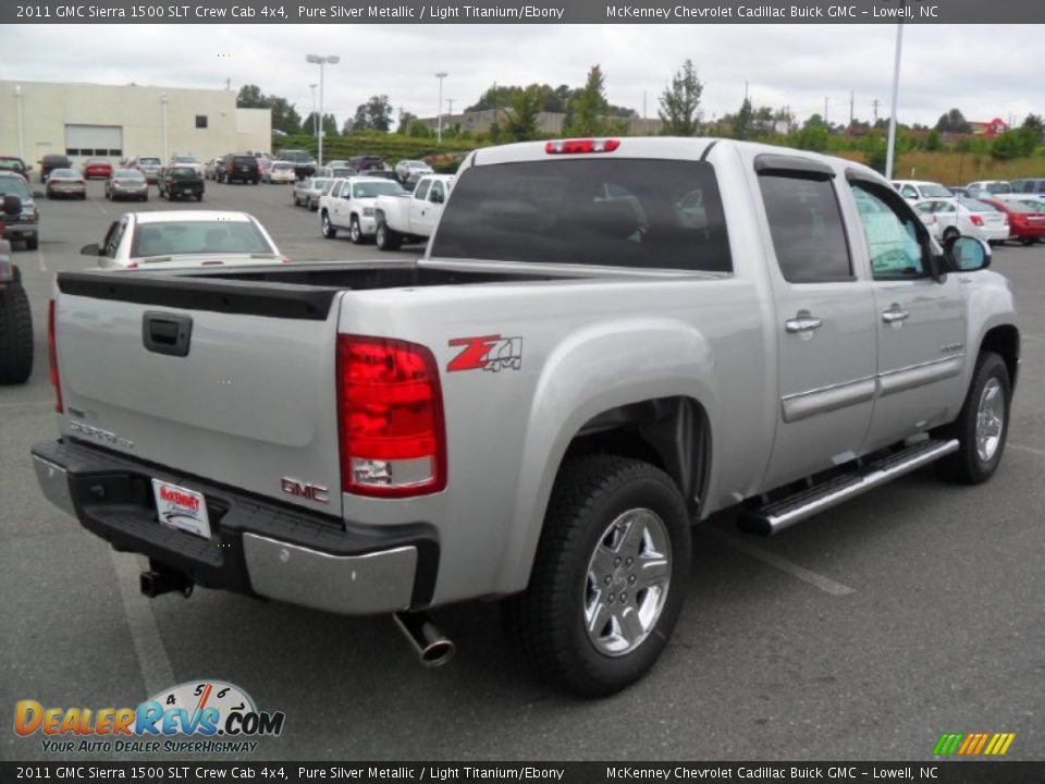 2011 GMC Sierra 1500 SLT Crew Cab 4x4 Pure Silver Metallic / Light Titanium/Ebony Photo #4