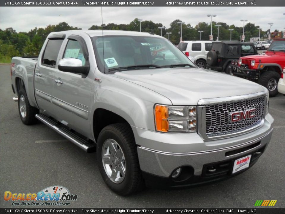 2011 GMC Sierra 1500 SLT Crew Cab 4x4 Pure Silver Metallic / Light Titanium/Ebony Photo #5