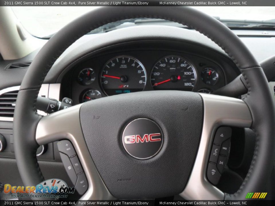 2011 GMC Sierra 1500 SLT Crew Cab 4x4 Pure Silver Metallic / Light Titanium/Ebony Photo #13