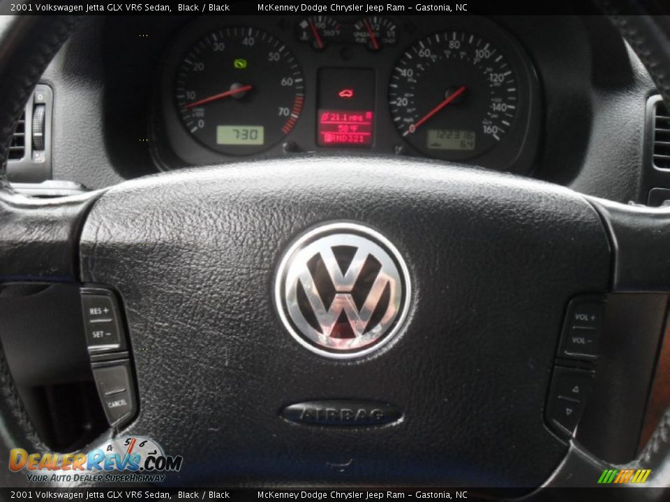 2001 Volkswagen Jetta GLX VR6 Sedan Black / Black Photo #13