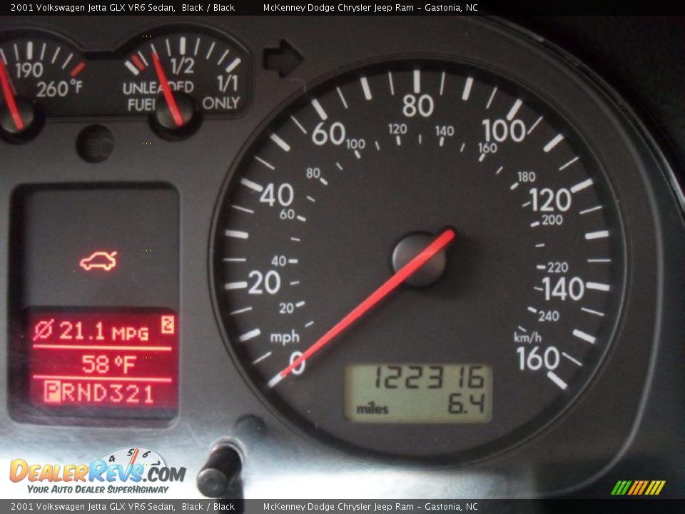 2001 Volkswagen Jetta GLX VR6 Sedan Black / Black Photo #14