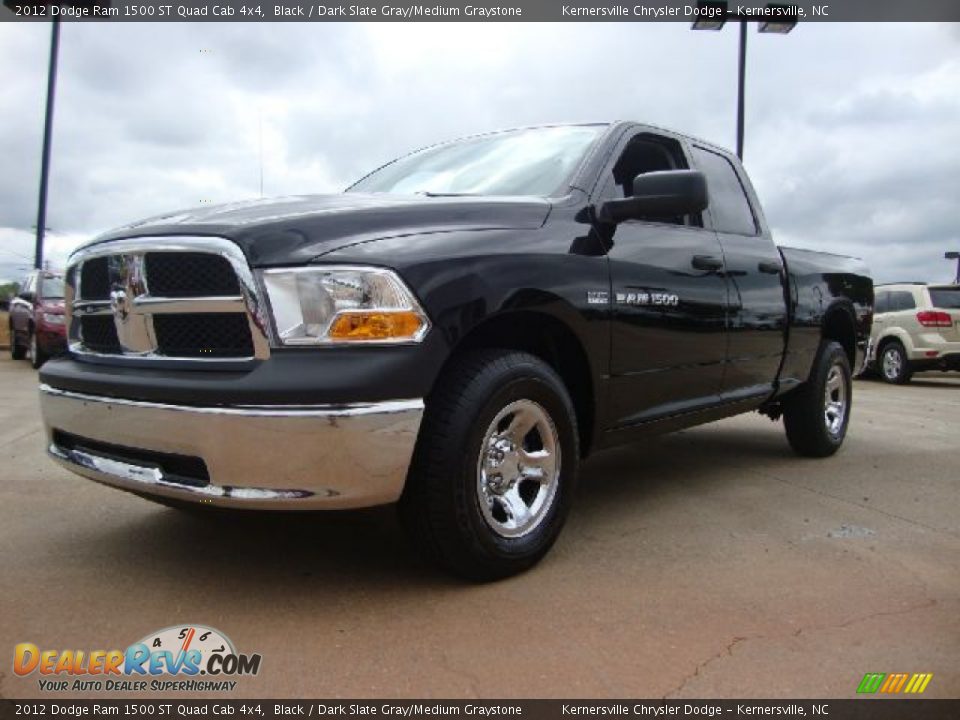 2012 Dodge Ram 1500 ST Quad Cab 4x4 Black / Dark Slate Gray/Medium Graystone Photo #1