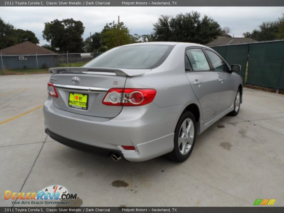 2011 Toyota Corolla S Classic Silver Metallic / Dark Charcoal Photo #3