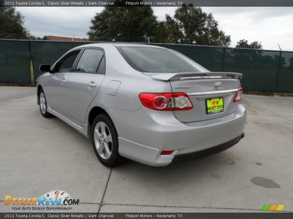 2011 Toyota Corolla S Classic Silver Metallic / Dark Charcoal Photo #5