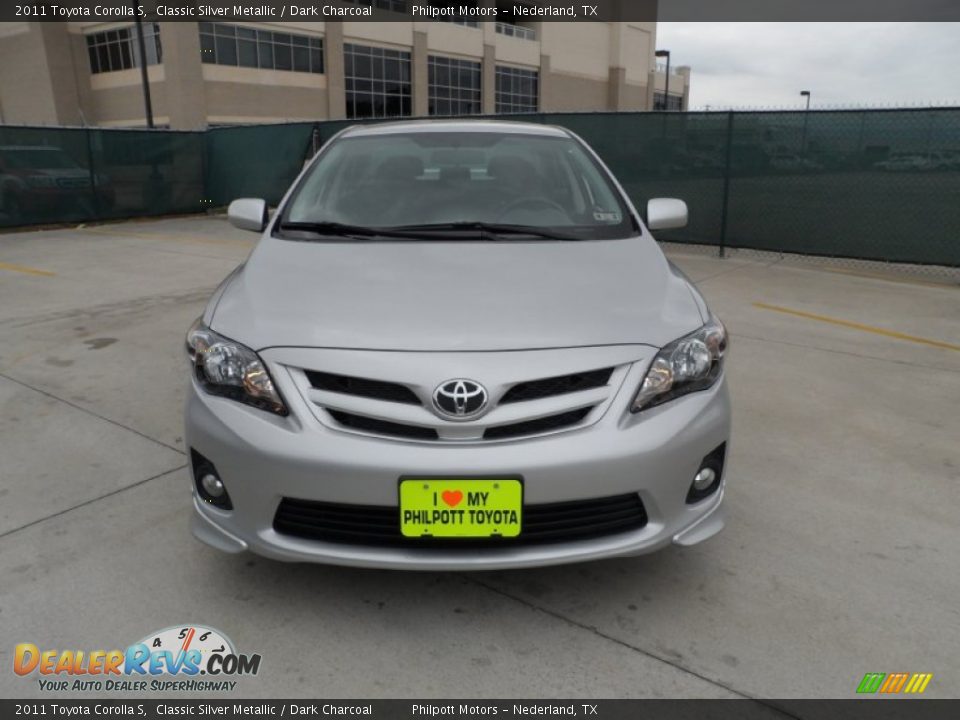 2011 Toyota Corolla S Classic Silver Metallic / Dark Charcoal Photo #8