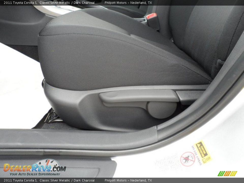 2011 Toyota Corolla S Classic Silver Metallic / Dark Charcoal Photo #25