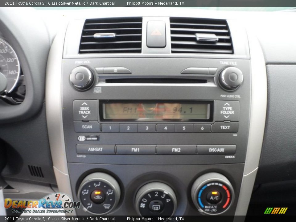 2011 Toyota Corolla S Classic Silver Metallic / Dark Charcoal Photo #28