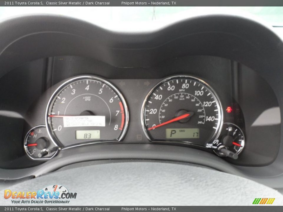 2011 Toyota Corolla S Classic Silver Metallic / Dark Charcoal Photo #32