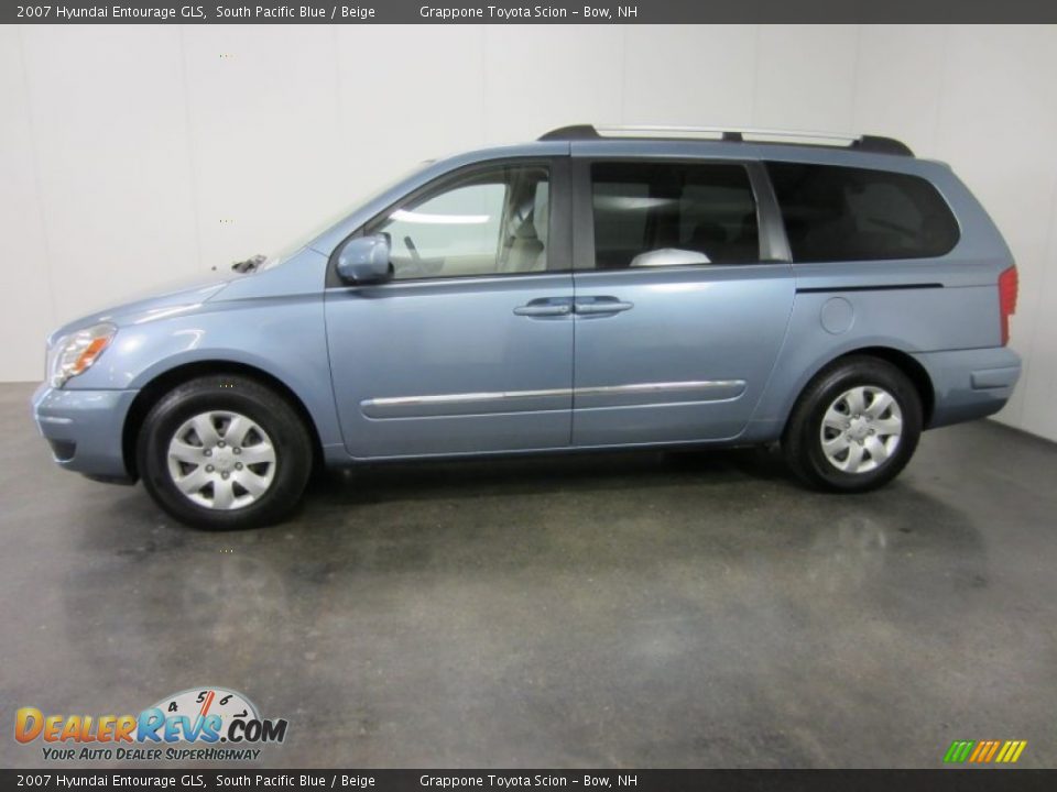 2007 Hyundai Entourage GLS South Pacific Blue / Beige Photo #3