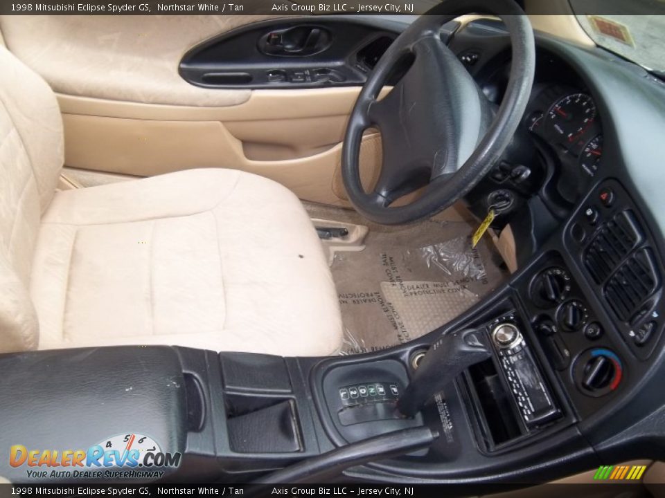 1998 Mitsubishi Eclipse Spyder GS Northstar White / Tan Photo #12