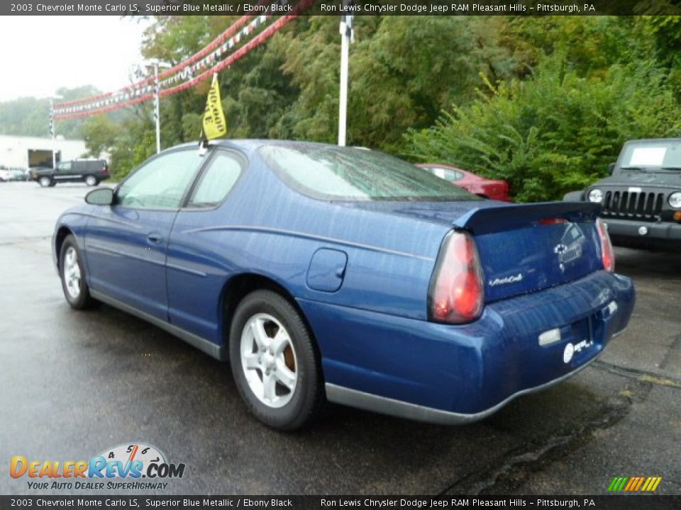 2003 Chevrolet Monte Carlo LS Superior Blue Metallic / Ebony Black Photo #3