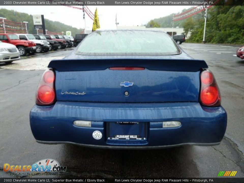 2003 Chevrolet Monte Carlo LS Superior Blue Metallic / Ebony Black Photo #4