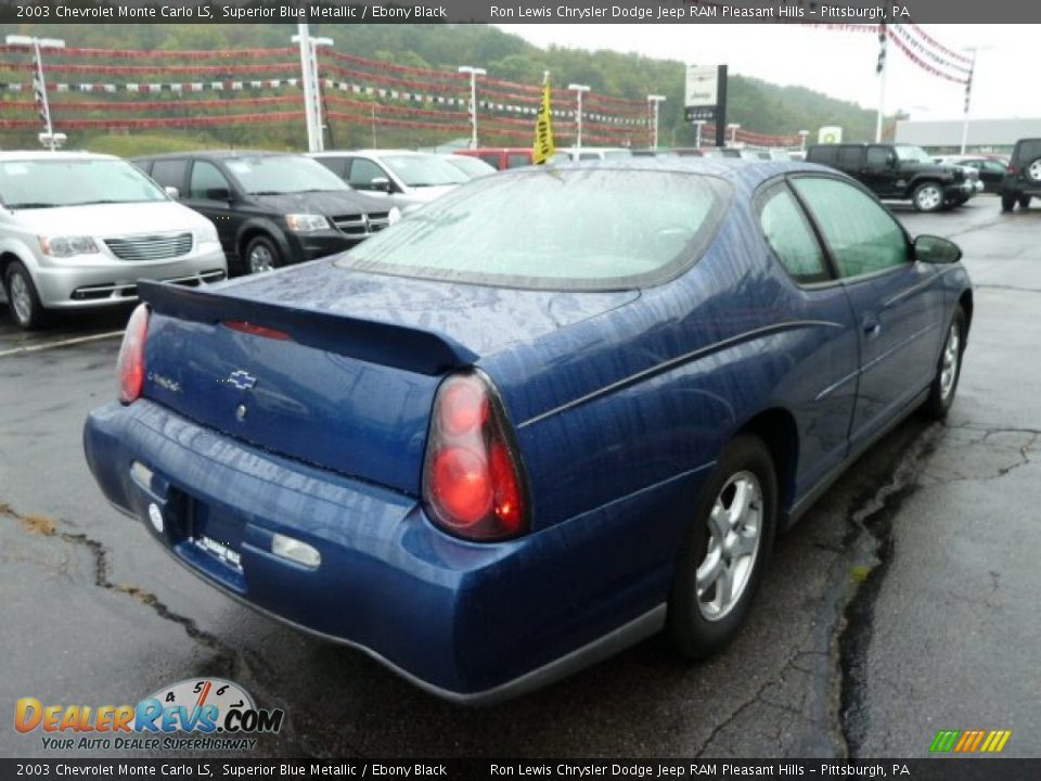 2003 Chevrolet Monte Carlo LS Superior Blue Metallic / Ebony Black Photo #5