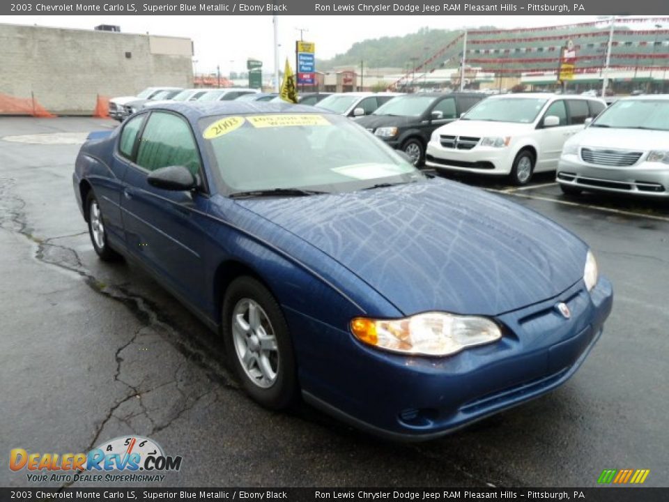 2003 Chevrolet Monte Carlo LS Superior Blue Metallic / Ebony Black Photo #7
