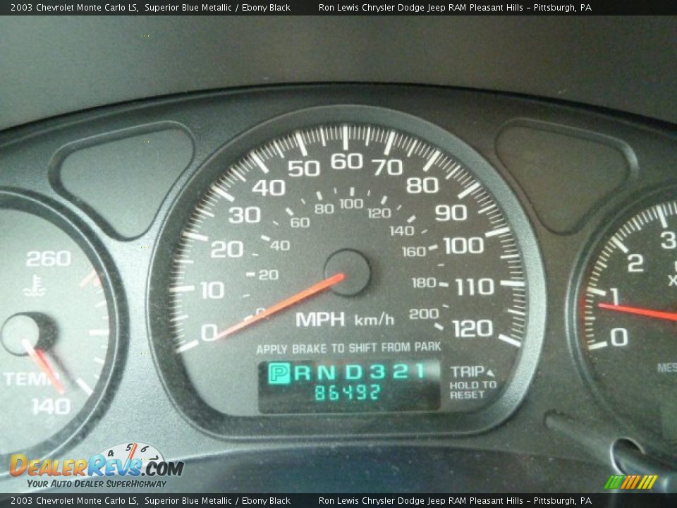 2003 Chevrolet Monte Carlo LS Superior Blue Metallic / Ebony Black Photo #24