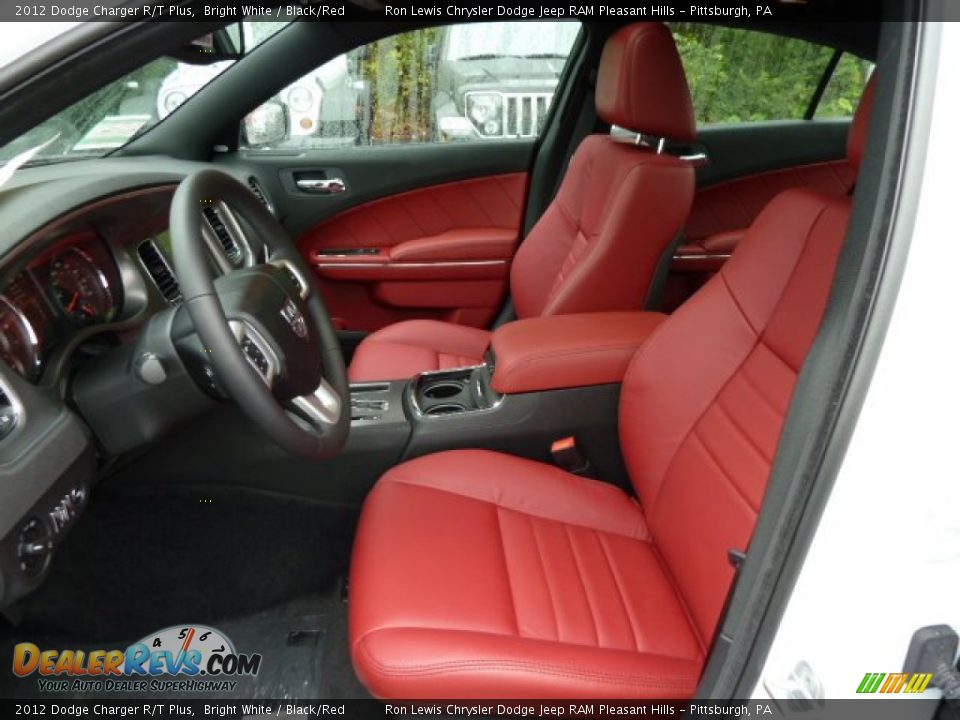 Black/Red Interior - 2012 Dodge Charger R/T Plus Photo #17