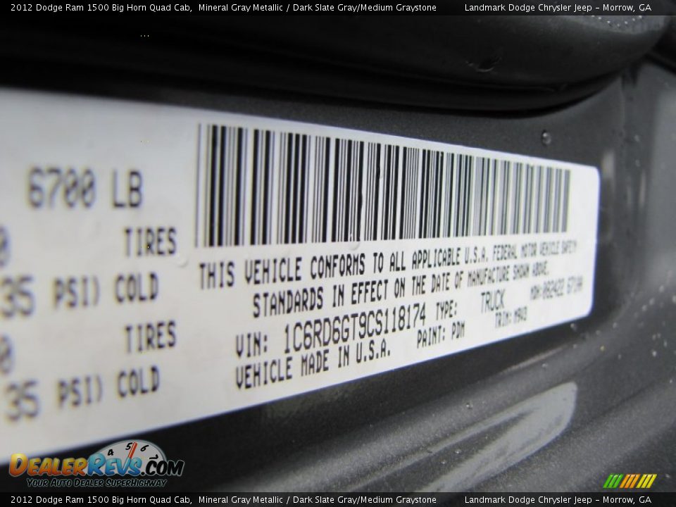 2012 Dodge Ram 1500 Big Horn Quad Cab Mineral Gray Metallic / Dark Slate Gray/Medium Graystone Photo #12