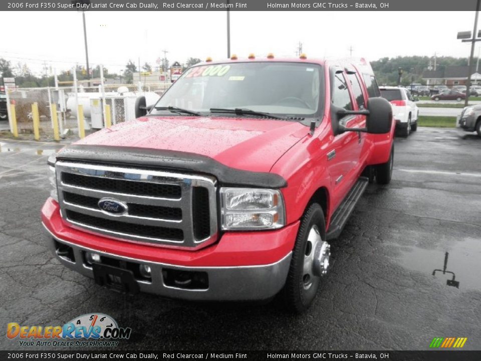 2006 Ford F350 Super Duty Lariat Crew Cab Dually Red Clearcoat / Medium Flint Photo #3