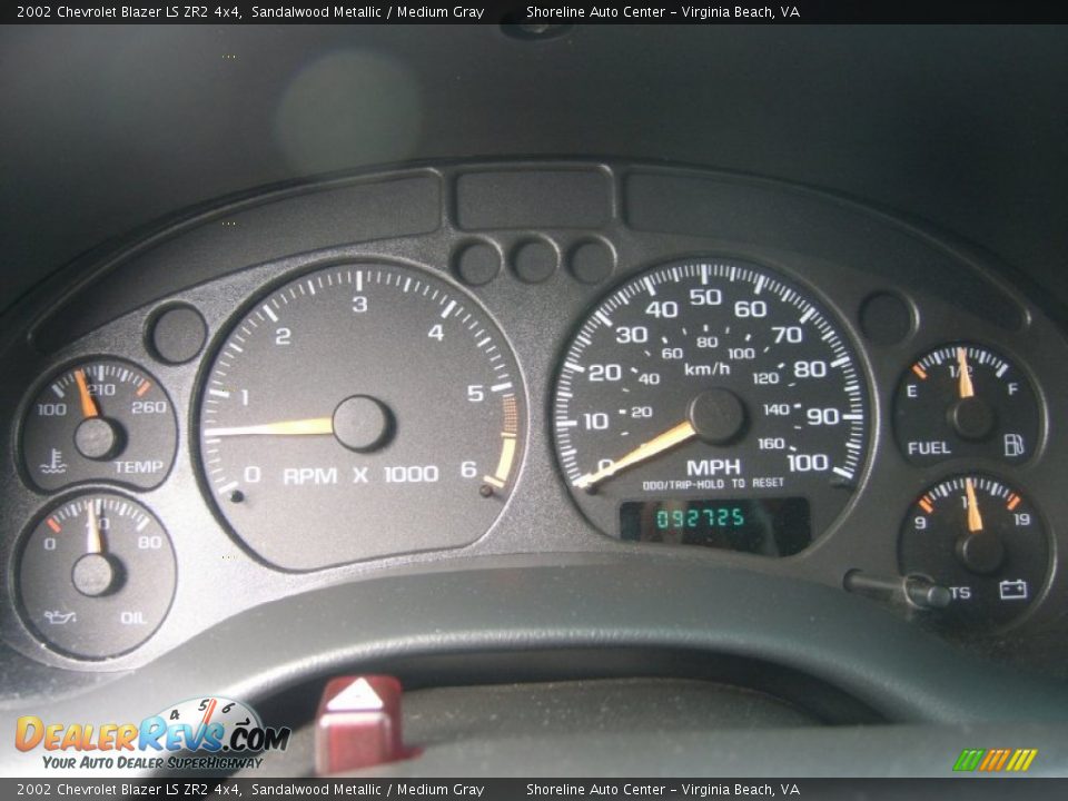 2002 Chevrolet Blazer LS ZR2 4x4 Gauges Photo #15