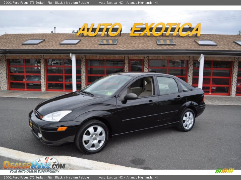 2001 Ford Focus ZTS Sedan Pitch Black / Medium Pebble Photo #1