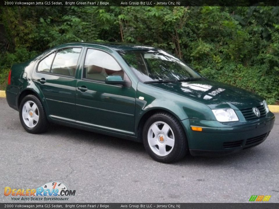 2000 Volkswagen Jetta GLS Sedan Bright Green Pearl / Beige Photo #3