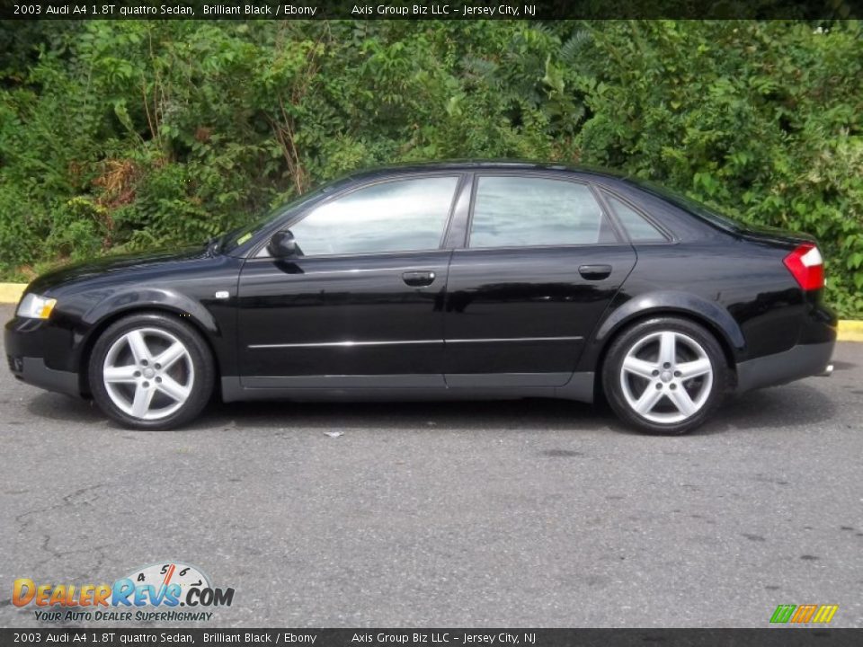 2003 Audi A4 1.8T quattro Sedan Brilliant Black / Ebony Photo #2