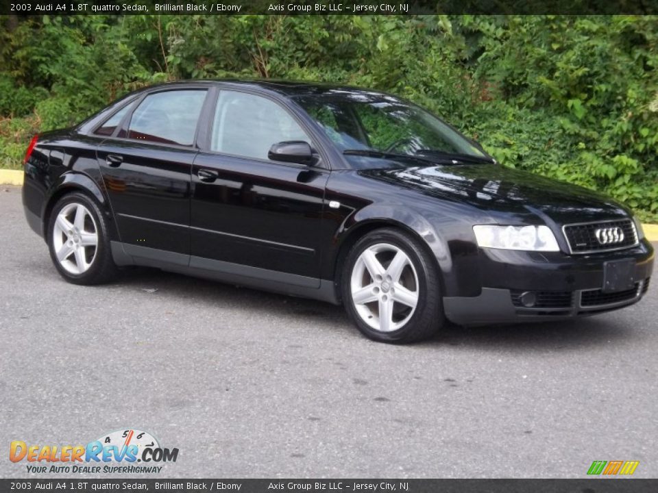 2003 Audi A4 1.8T quattro Sedan Brilliant Black / Ebony Photo #3