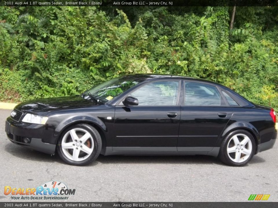 2003 Audi A4 1.8T quattro Sedan Brilliant Black / Ebony Photo #35