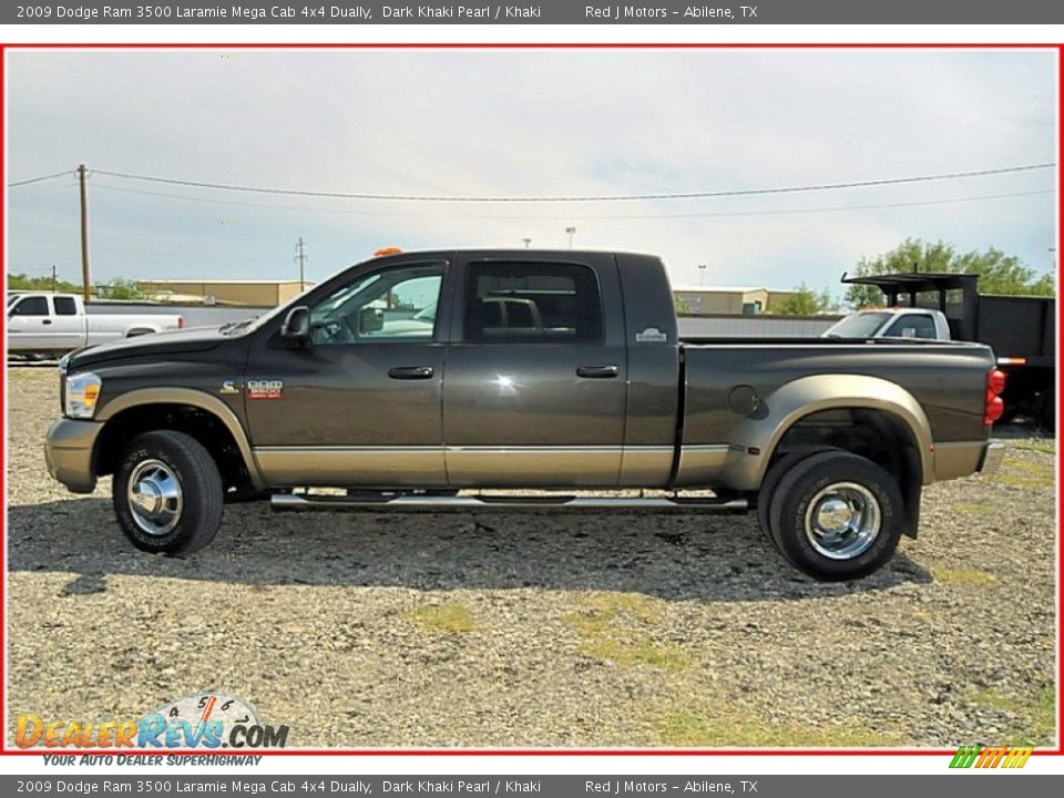 2009 Dodge Ram 3500 Laramie Mega Cab 4x4 Dually Dark Khaki Pearl / Khaki Photo #2