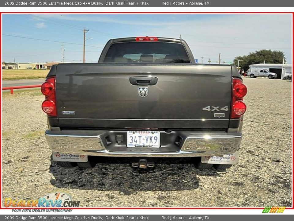 2009 Dodge Ram 3500 Laramie Mega Cab 4x4 Dually Dark Khaki Pearl / Khaki Photo #7