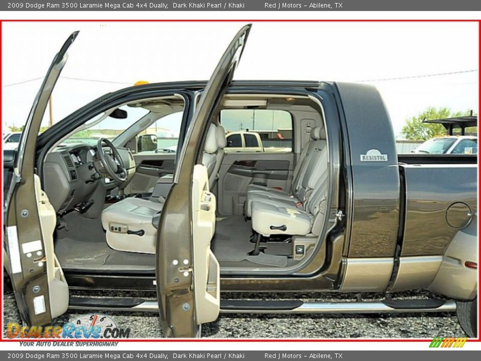 Khaki Interior - 2009 Dodge Ram 3500 Laramie Mega Cab 4x4 Dually Photo #22