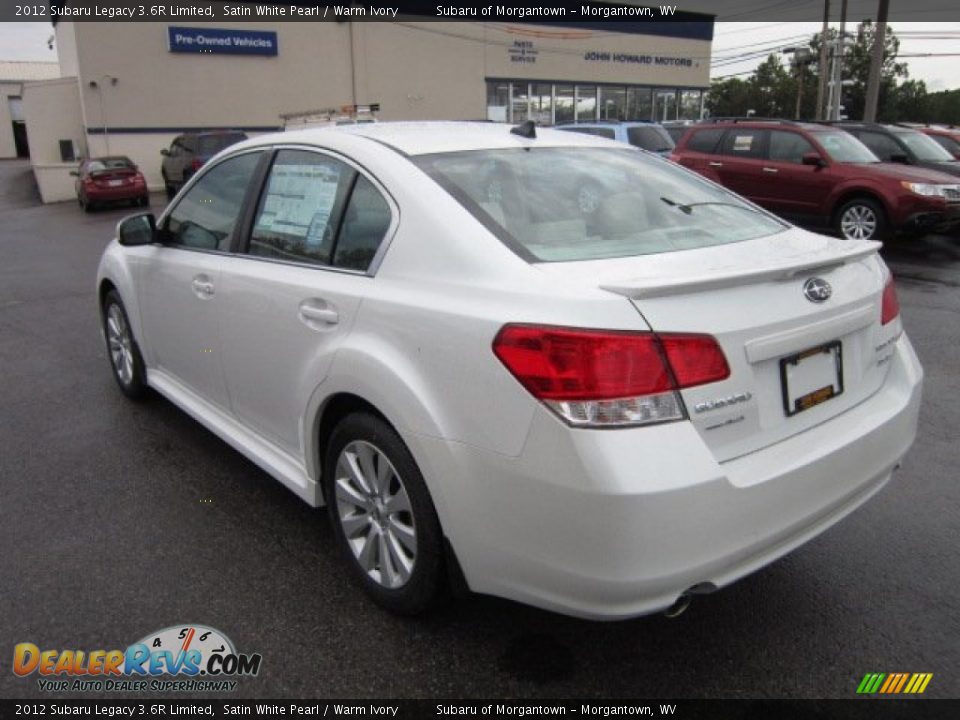 2012 Subaru Legacy 3.6R Limited Satin White Pearl / Warm Ivory Photo #5